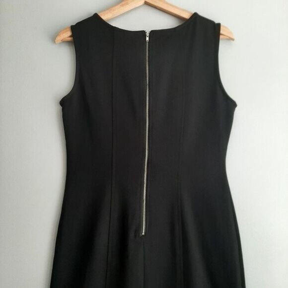 ECI New York Faux Leather Geometric Lasercut Panel Sheath Dress Sz 8 - Picture 9 of 13